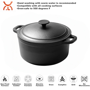 Casserole <span class=keywords><strong>en</strong></span> <span class=keywords><strong>fonte</strong></span> de <span class=keywords><strong>grande</strong></span> capacité pour la cuisine, faitout, <span class=keywords><strong>cocotte</strong></span>, four hollandais pour mijoter, faire bouillir des soupes et rôtir - Product Image 3