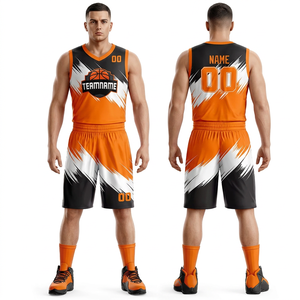 Custom Sublimation Basketball Uniform Breathable Moisture-Wicking Quick Dry V-neck Sleeveless STORM FIT <b>Black</b> White 100% - Product Image 1