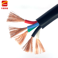 Kabel Daya RVV 2 3 4 5 Core H05VV-F Konduktor Tembaga Kabel Fleksibel 1 1.5 2.5 4 6mm Kabel Listrik AWG 4 6 8 10 12