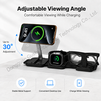 Chargeur sans fil pliable 3 en 1, petit chargeur sans fil magnétique pliable 3 en 1, support 3 en 1 pour appareil Apple pour Rayban Meta