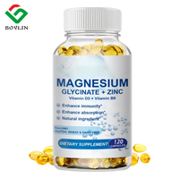 Capsules molles de magnésium glycinate + complexe de zinc, marque privée, 120 unités, avec vitamine D3 et vitamine B6