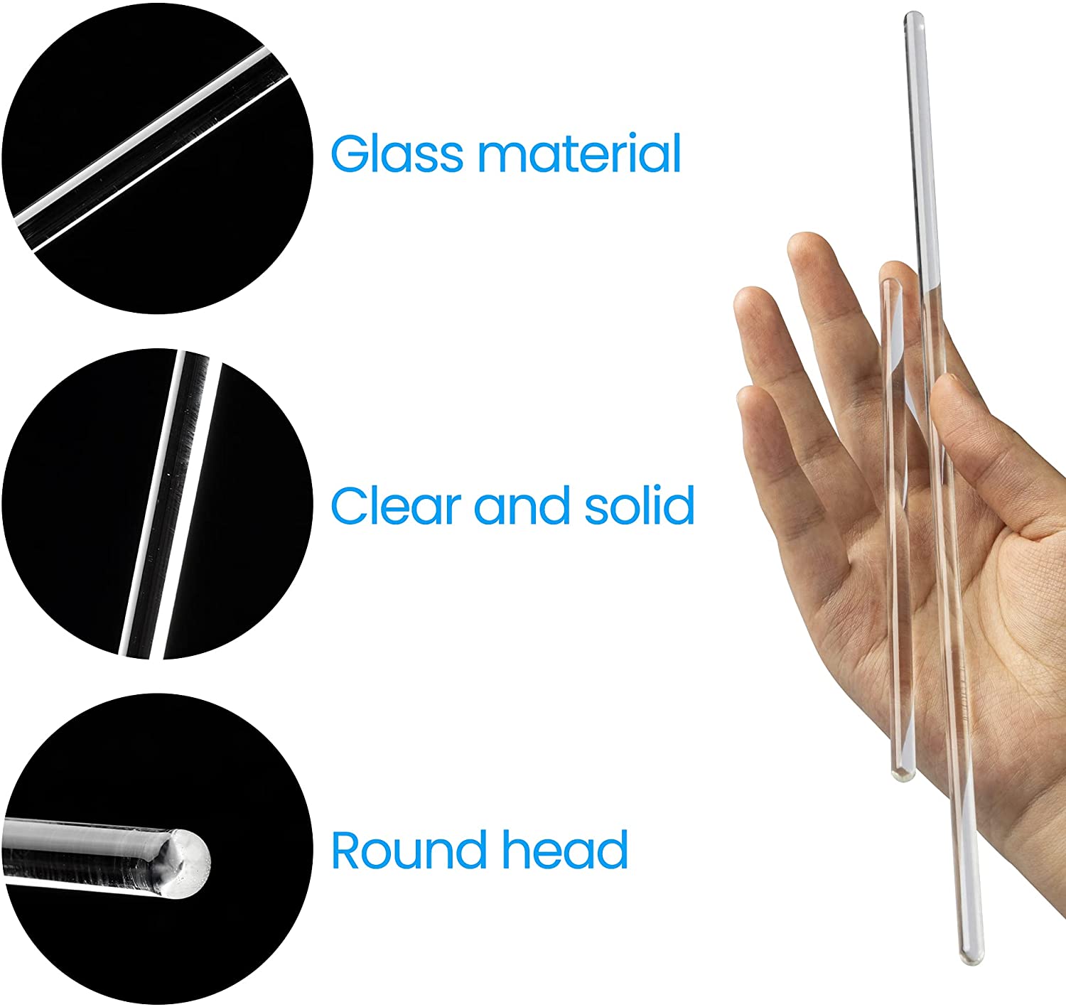 Aste Di Miscelazione In Vetro Borosilicato 30 Cm - 10 Pezzi Per Bevande, Cucina E Laboratorio - Foto 4