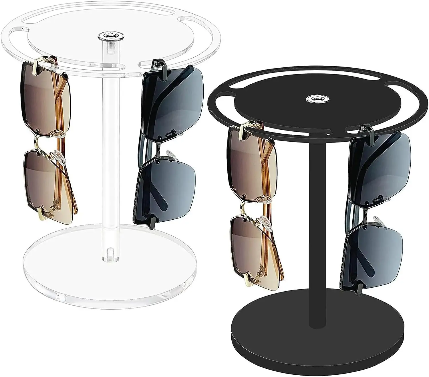 360 Rotatable Acrylic Eyeglasses Display Stand Large Capacity Sunglasses Holder Organizer Eyewear Storage Rack