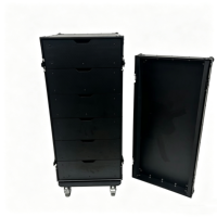 Boîte de rangement OEM entièrement noire avec 6 tiroirs en bois de 433*555*152 mm et un couvercle frontal