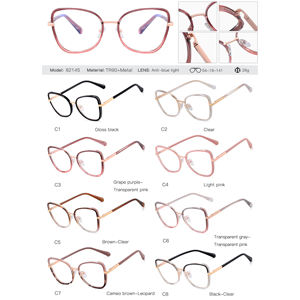 Partagas Fashion Cat <span class=keywords><strong>Eye</strong></span> TR90 Lovely Glitter Powder Anti Blue Light Blocking Lunettes à monture optique pour femmes - Product Image 6