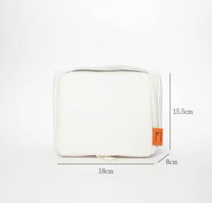 Bolsa de cosméticos de maquillaje de almacenamiento de viaje de gran capacidad profesional logotipo personalizado nailon y cuero con cremallera para todas las personas - Product Image 2