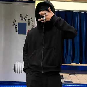 Felpa con Cappuccio Passamontagna Stampa Diavolo con Doppio Cappuccio Felpa Casual con Cerniera per Coppia <span class=keywords><strong>Abbigliamento</strong></span> Streetwear di Tendenza - Product Image 5