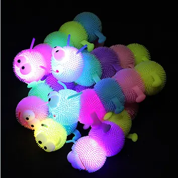 Colorato Caterpillar Puffer Ball Party Bundle torcia Soft Squishy Squeezey Sensory Squeeze Air Filled Balls