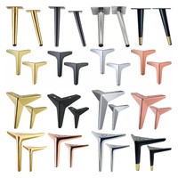 Pieds de Canapé en Quincaillerie, 4 Pouces/10 cm, Pieds Brillants en Acier Inoxydable, Pièces de Meubles, Pieds de Canapé Simples en Métal Doré, Accessoires