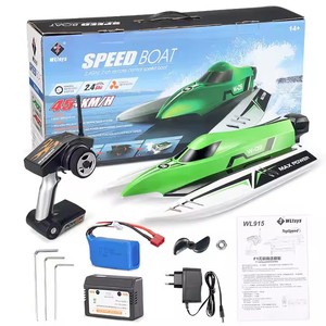 <span class=keywords><strong>WLtoys</strong></span> 915 2.4G RC Barco de Carreras Eléctrico con Motor sin Escobillas de Alta Velocidad 45KM/H, Sistema de Refrigeración por Agua y Baterías - Product Image 2