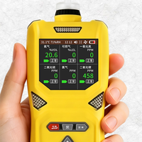 Détecteur de gaz portable 6-en-1 à aspiration par pompe (éthylène/méthane/O2/H2/CO/CO2) avec triple alarme (son, lumière, vibration)