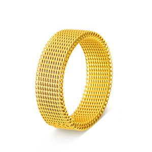 OEM new jewelry standard beautiful <b>titanium</b> steel woven mesh deformation <b>ring</b> 8MM vacuum plating does not fade - Product Image 6