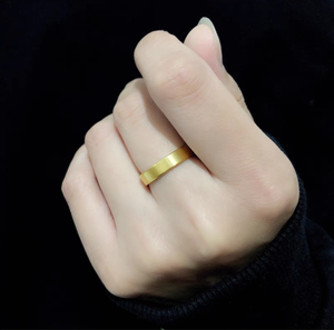 Anelli Nuziali Personalizzati Comfort Fit Placcati in Oro 14K Gioielli per Coppie Anelli di Fidanzamento Semplici - Product Image 3