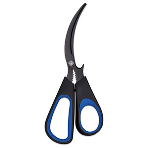 Stainless Steel <b>Kitchen</b> <b>Scissors</b> Elbow Shape Heavy Duty For Seafood Deveining Home Use Blue Black And Red Black - Product Image 4