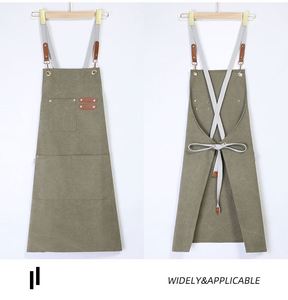 Tablier de cuisine sans manches personnalisé avec logo, uniforme de barista et de chef, idéal pour restaurant, grillades et fêtes, en polyester et lin, pour Noël - Product Image 2