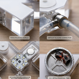 Chicha manuelle en forme de X avec lumière LED, vente en gros, chicha arabe en acrylique, nouveau design créatif, ensemble de chicha pour bar - Product Image 4