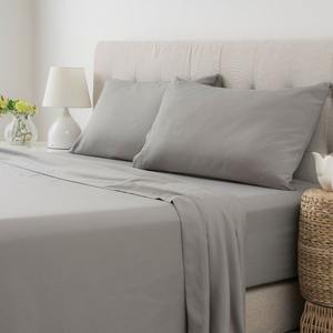 Juego de ropa de cama de cuatro piezas de color sólido americano europeo Sábanas ajustables transfronterizas Cubierta protectora Cama individual lavada - Product Image 1