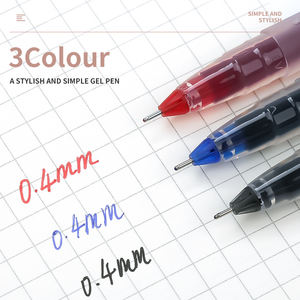 Bolígrafos de Gel de Punta Fina de 0.4 mm |   3 Colores (Negro/Rojo/Azul), 1500M de Longitud de Escritura, Cuerpo Transparente para Material de Oficina y Escolar - Product Image 3