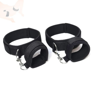 Hand And Leg Restraints Black Nylon Adjustable With Metal <b>Rings</b> For <b>Couples</b> Bondage Play - Product Image 1
