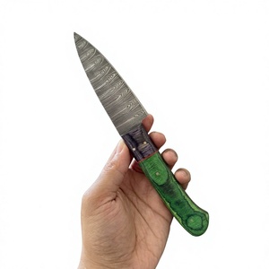 Ensemble de couteaux de cuisine en acier Damas, 5 pièces, manche en bois, lames droites, couteaux de chef, lame polie, ambidextres, haute qualité, 58-60HRC - Product Image 3