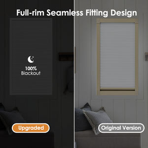 Stores alvéolaires encadrés occultants à 100 %, sans fuite de lumière, réduction du bruit pour un sommeil plus profond, stores cellulaires coulissants sans fil faciles à installer - Product Image 3