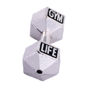 Pendentif en métal 3D écologique, design inspiré de la salle de sport, <span class=keywords><strong>CrossFit</strong></span>, Fit Life, Live Barbell, perle, charme, haltère, bijoux de fitness - Product Image 3