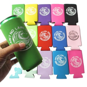 Plain Blank Neoprene Slim Foam Beer Can Cooler Sleeves Bulk Collapsible Soda Cover Coolies - Product Image 1