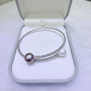 Bracelet en perles pures sans défaut de 10-11 mm, version coréenne, tendance, frais, petit bracelet ouvert, célébrité d'Internet - Product Image 4