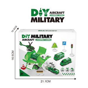 Vente chaude 4 <span class=keywords><strong>en</strong></span> 1 démonter jouet avion assemblage ensemble avion militaire série petites voitures vis panneaux de signalisation jouet éducatif - Product Image 4