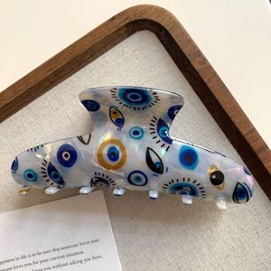Pinza de Pelo Grande de 11 cm con Ojo de Diablo Azul Oscuro, Pinza de Pelo Grande con Ojos Azules Hielo de PVC, Accesorio para el Cabello - Product Image 5