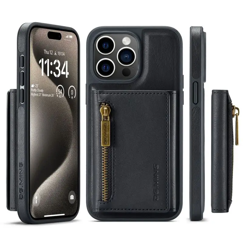 Étui de téléphone de carte de portefeuille de luxe pour iPhone 12 13 11 14 15 Pro Max couverture en cuir à rabat magnétique pour iPhone SE 2020 8 Plus Coque