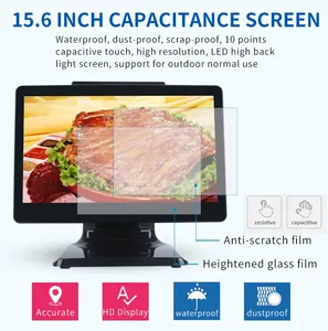 จอแสดงผลที่มีคุณภาพสูง15.6นิ้วเครื่องลงทะเบียนเงินสด Android แสดง POS