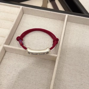 Good Luck Curved Sterling Silver 999 Red <b>Rope</b> <b>Bracelet</b> Unisex Gift Jewelry - Product Image 4