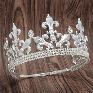 QS Réglable <span class=keywords><strong>Roi</strong></span> <span class=keywords><strong>Couronne</strong></span> Alliage mâle Cheveux diadème unisexe strass Prince <span class=keywords><strong>Couronne</strong></span> - Product Image 2