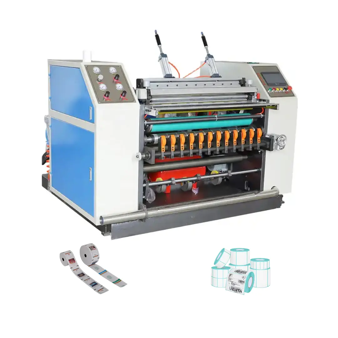 WJ easy operation cash register paper roll rewinding slitter machine Thermal paper roll slitter rewinder factory price