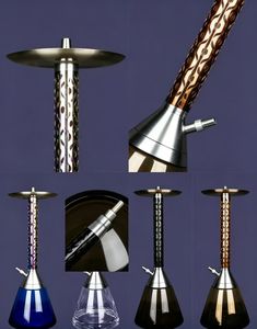 Cachimba de Lujo de Aleación de Aluminio con Base de Vidrio con Acabado Espejo, Set de Regalo para Bar y Viajes - Product Image 2