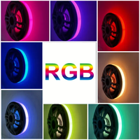 4 pièces, éclairage LED pour voiture de 6,5 pouces, anneau lumineux RGB, éclairage de poursuite, application + télécommande, anneau lumineux pour l'intérieur de la voiture, facile à installer