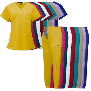 Drop-Shipping Hospital Clinic Doctor Enfermera Trajes quirúrgicos Diseño Delgado Mangas cortas Cuello en V Elasticidad Scrub Uniforme - Product Image 3