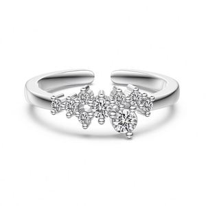 Dylam New Trendy Design <b>Thin</b> S925 Silver Adjustable Open Cluster 5A Cubic Zirconia Jewelry <b>Rings</b> for Women Gifts Daily Wear - Product Image 1