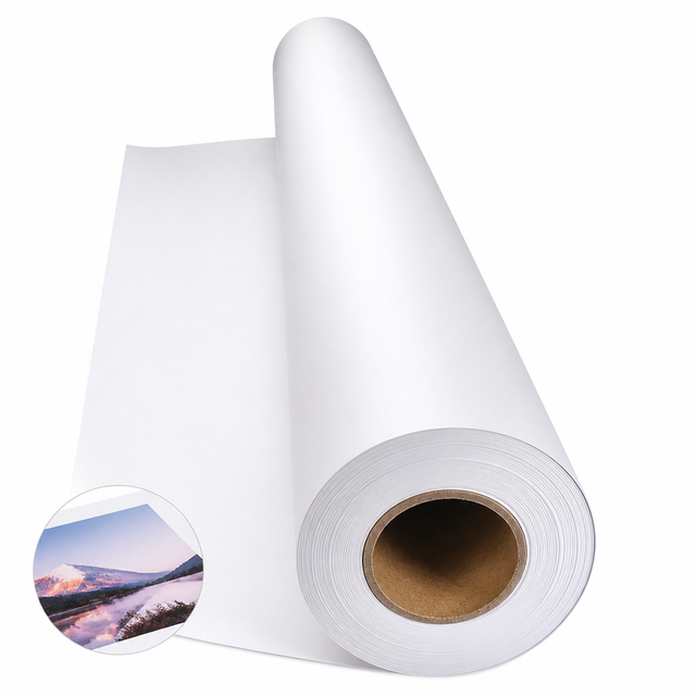 Matte Coated Eco Solvent Photo Paper Roll High Quality Waterproof for Advertising Printing Factory Wholesale Bulk Supply