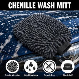 Gant de lavage en chenille lavable en machine pour concessionnaires automobiles, design anti-rayures et sans peluches, gant de nettoyage en microfibre - Product Image 2