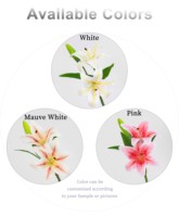 Künstliche Lilienblumen mit Echtgefühl, 3 Köpfe, Lilienstiel-Simulation für Hochzeiten, Heimdekoration, Event-Arrangements, Großhandel Blumen