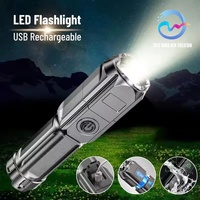 Linterna Táctica LED Blanca al por Mayor, Recargable por USB, Regulable, Impermeable IP44, Batería de Litio, Luz de Día 6000K, Ideal para Camping