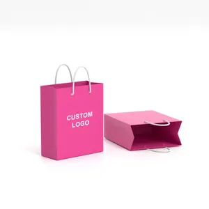 生态美丽工艺展示谢谢购物包装纸袋粉色bolsa de regalo papel礼品袋廉价礼品袋