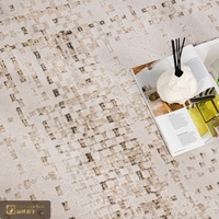 Tapis Turc Géométrique Vieilli LandScopeTech, Tissé Wilton, Haute Densité, Antidérapant, avec Support en Jute, pour Salon et Chambre