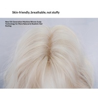 Perruque synthétique courte bouclée blond platine, style Sweet Lolita, ondulée et moelleuse, en fibre résistante à la chaleur, perruque complète