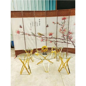 Chinois carré rond en acier inoxydable <span class=keywords><strong>noir</strong></span> <span class=keywords><strong>verre</strong></span> trempé jardin thé table basse ensemble de tasses à thé - Product Image 6