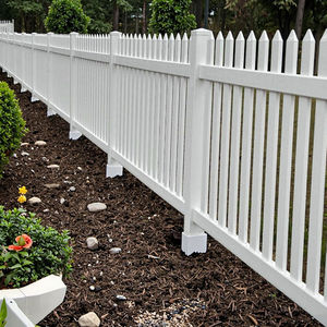 แผงรั้วไวนิลป้องกันการบิด-รั้วพีวีซีสีขาวพร้อมเสาและราง - Product Image 1