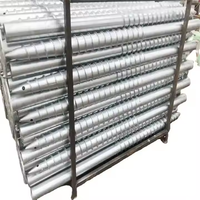 Pieu de fondation hélicoïdal; Ancrage au sol photovoltaïque galvanisé à chaud; Pieu rempli de barres d'armature en acier; Pièces encastrées.