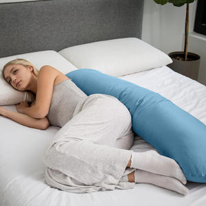 Oreiller de corps oblong 104 cm x 25 cm, fermeté moyenne, soutien thérapeutique pour les dormeurs sur le côté, utilisation en chambre, bleu ciel - Product Image 3